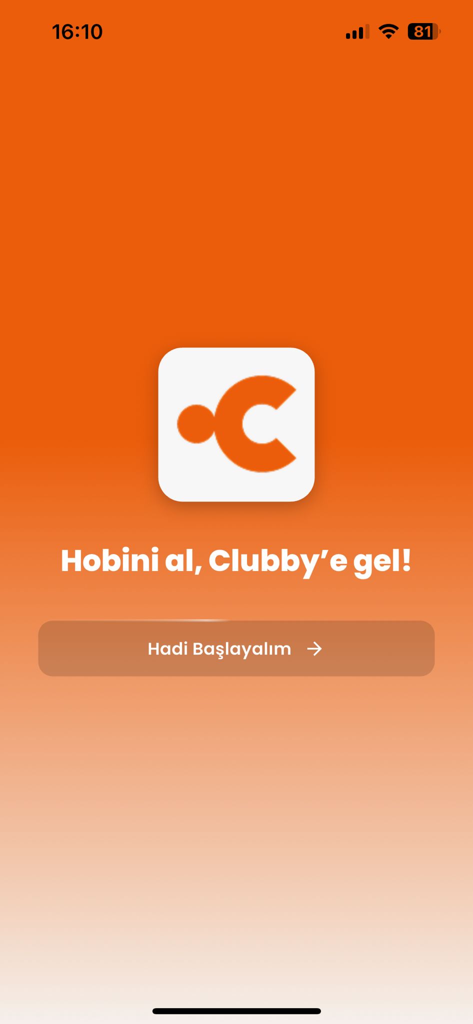 Clubby App - Ana Ekran